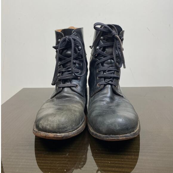 John Varvatos Leather Lace Up Combat Boots Men's 12. They run large. - Picture 2 of 10